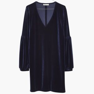 Madewell Deep Navy Velvet Long Sleeve Dress